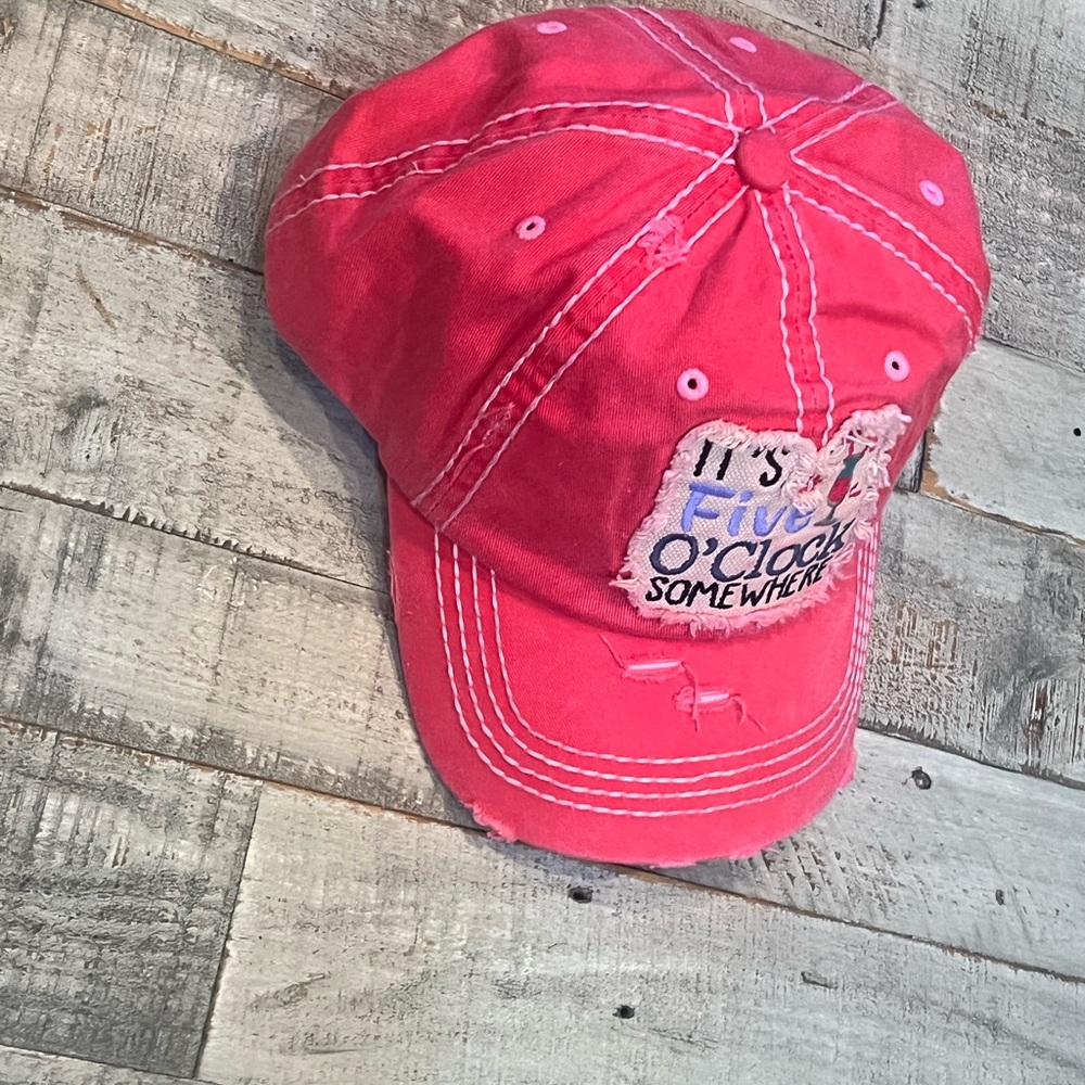 Pink Cap with Embroidered Patch - Picture 3 of 4